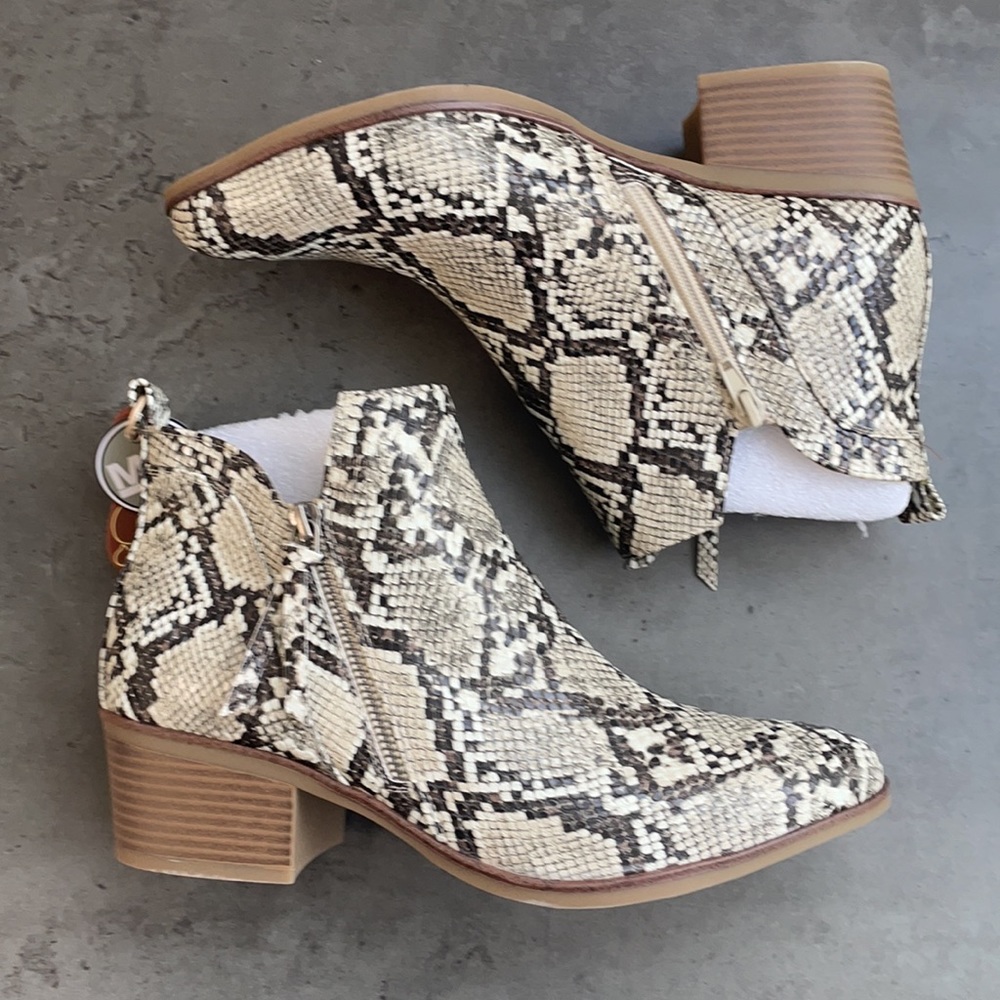 MIA Auden Faux Snakeskin Ankle Booties